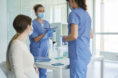 Nurses talking at hospital