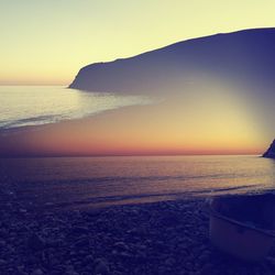 Scenic view of sea at sunset