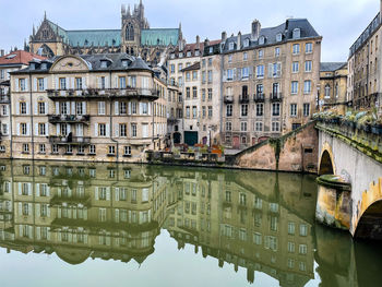 Reflection of buildings in water