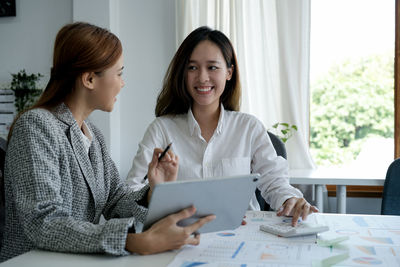 Businesswoman working at office