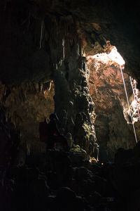 Low angle view of rock formation in cave