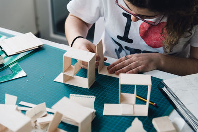 Man working on table