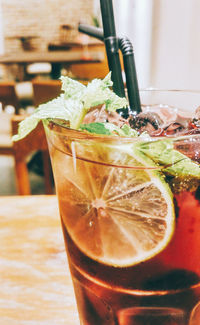 Close-up of drink on table