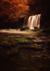 Scenic view of waterfall