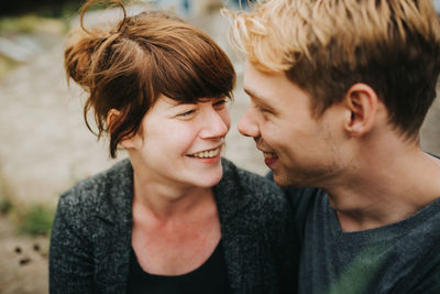 Portrait of smiling young couple