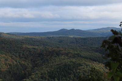 Scenic view of landscape against cloudy sky