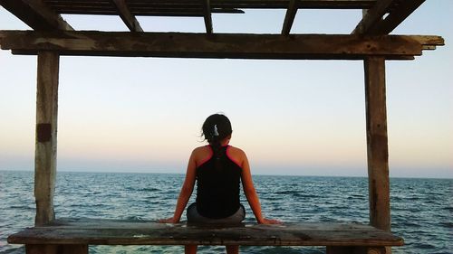 Silhouette of man standing on beach