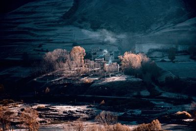 Scenic view of frozen river during winter