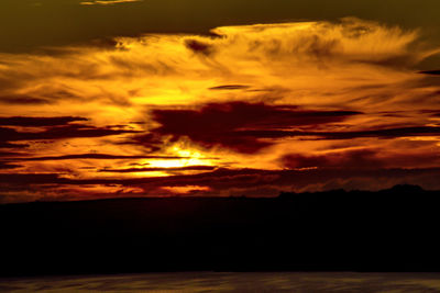 Scenic view of dramatic sky during sunset