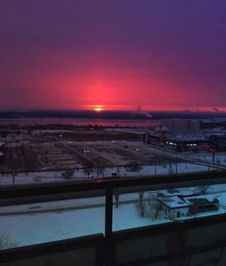 Scenic view of sea against sky during winter