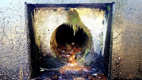 Close-up of hole in wall