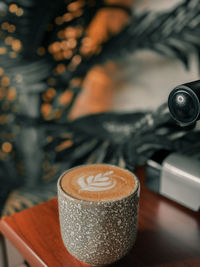 Close-up of coffee on table