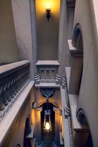 High angle view of historic stairwell 