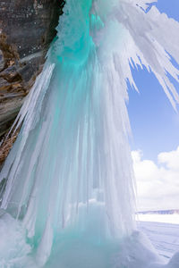Panoramic view of frozen lake