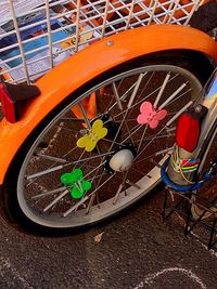 Close-up of circular object on wall
