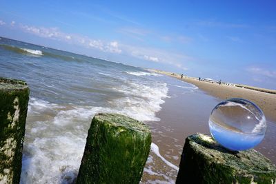 Close-up of sea against sky