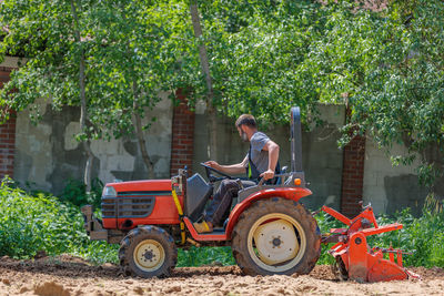 Tractor on field