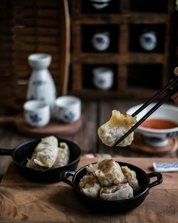 Close-up of food on table