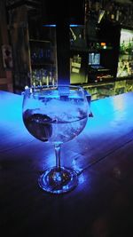 Close-up of wine glass on table at restaurant