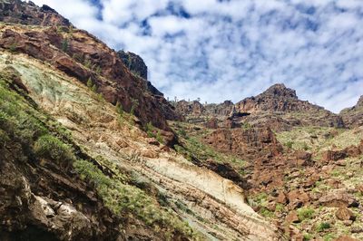 Low angle view of mountain against sky