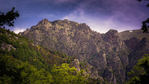 Scenic view of rocky mountains against sky