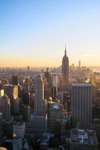 Cityscape at sunset nyc