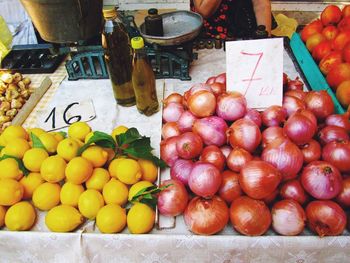 Fruits for sale at market stall