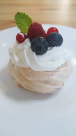 Close-up of ice cream in plate