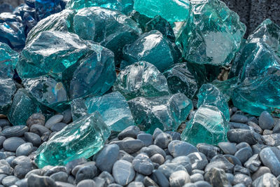 Full frame shot of rocks on pebbles