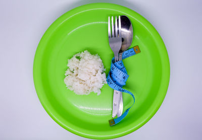High angle view of breakfast in bowl