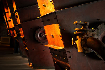 Half-ruined metal structures in an old abandoned factory.