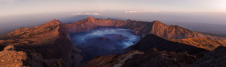 Scenic view of volcanic crater