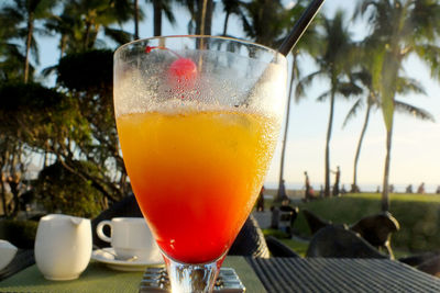 Close-up of drink on table