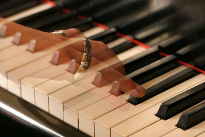 Close-up of piano keys