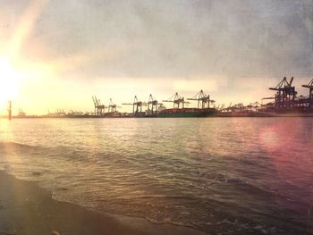 View of sea against cloudy sky