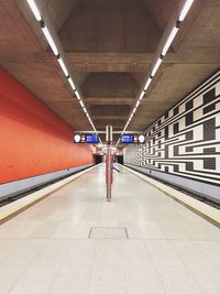 Illuminated subway station
