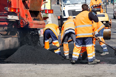 People working at construction site