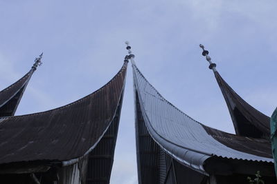 Low angle view of temple against sky