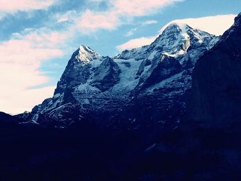 Snowcapped mountains against sky