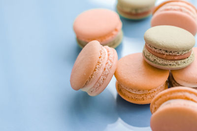 Close-up of macaroons on table