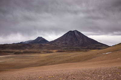 Scenic view of arid landscape against sky