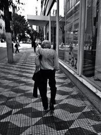 Woman standing in city