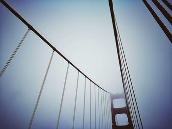 Low angle view of suspension bridge