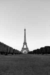 Low angle view of eiffel tower