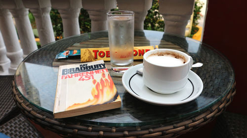 Coffee cup on table