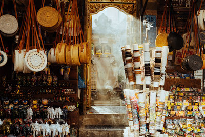 Panoramic view of market for sale in store