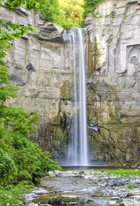 Scenic view of waterfall