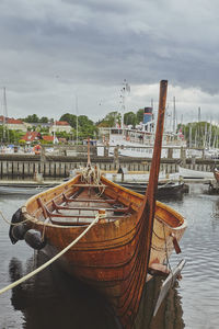 Moored ship in the viking ship museum denmark