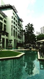 Reflection of buildings in water