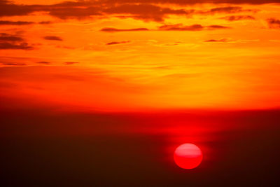 Scenic view of dramatic sky during sunset